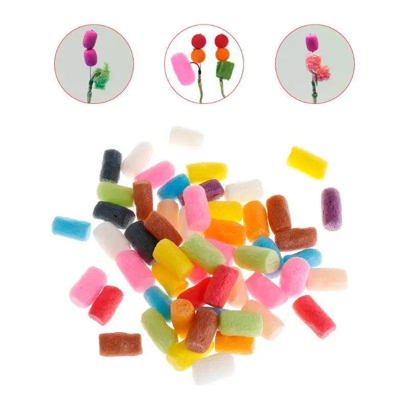 

50 Pcs/Bag Fishing Nuggets Water Soluble PVA Foam Pop Up Carp Rig Tackle Accessories Tool Random Color