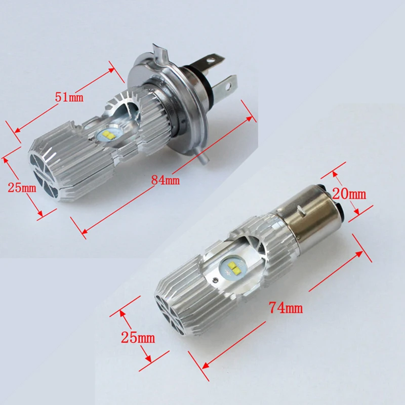BA20D HS1 P43T H6 TWO Three 2 3 Clam socket Wide Voltage led Motorcycle LED Headlight 1400LM High Low Beam Universal Motorbike Bulb Headlamp For Ducati KTM Aprilia Triumph Honda Motorbike Moped Scooter Lights (2)