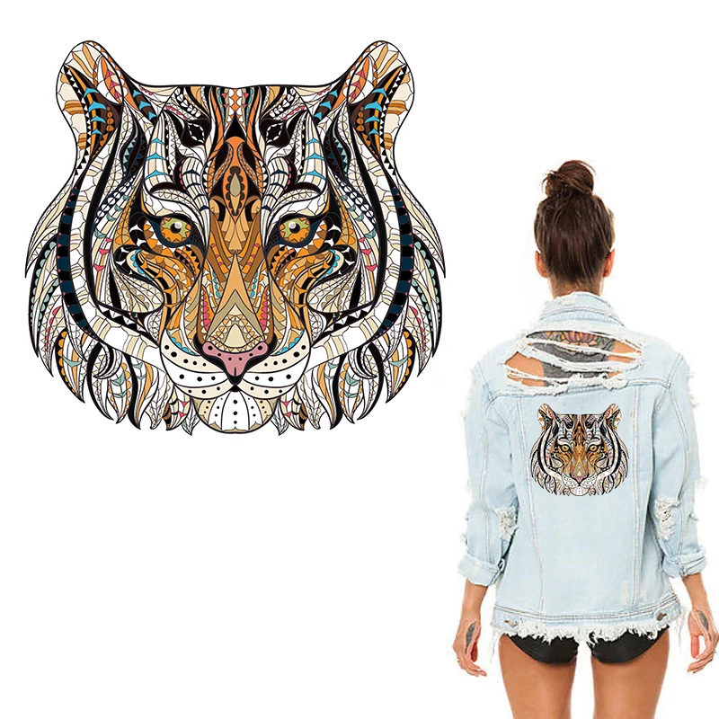 

XC Cool 3D Tiger Animal Clothes Patches Stickers for Tops Household Iron-on Transfers DIY Decoration Appliqued for Totes