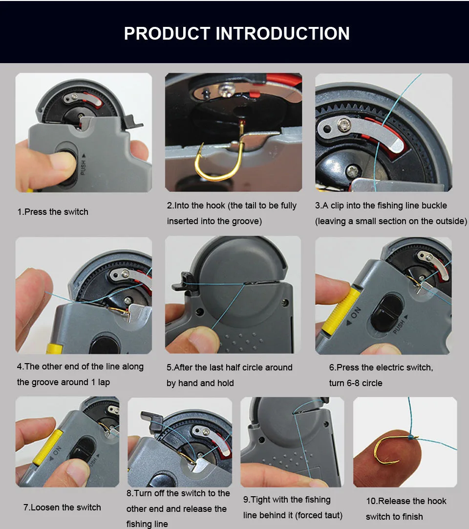 Loogdeel портативный Электрический автоматический рыболовный крючок ярусная машина рыболовные аксессуары галстук быстрые рыболовные крючки линия связывающее устройство