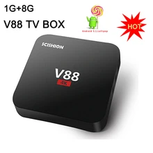 V88 Smart TV Box Rockchip 3229 Quad Core 4K H.265 1GB DDR3 RAM 8GB eMMC ROM Mini PC