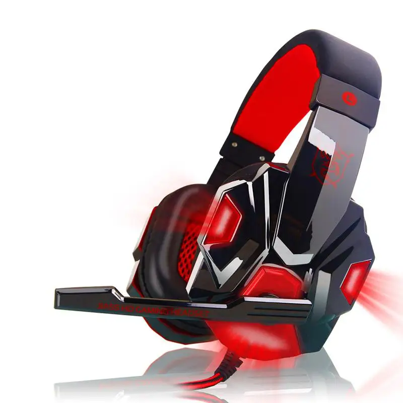 PC780 Wired Gaming Headphone Earphone Gamer Headset Stereo Sound with Microphone LED Audio Cable for PC Game for PS4 r25 - Цвет: red