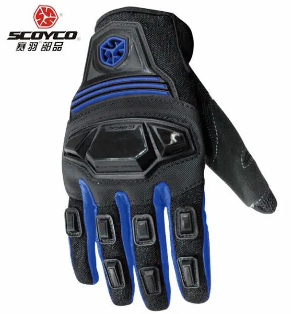 Оболочки Перчатки мотоциклетные перчатки Внедорожные drop-proof перчатки для верховой езды на открытом воздухе MC24 - Цвет: Синий