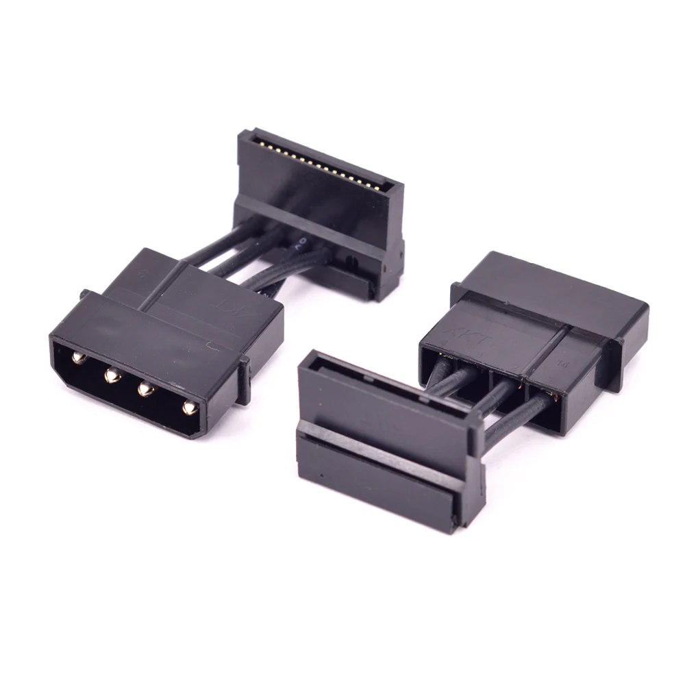 15pin SATA to IDE Power Supply Cable Right Angle SSD Port Female 4Pin Molex Male D plug Converter | Компьютеры и офис