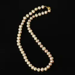 Короткий размер 1 ряд, имеющий круг и эллипс сочетание 9-10 мм пресноводный уникальная жемчужина ожерелье