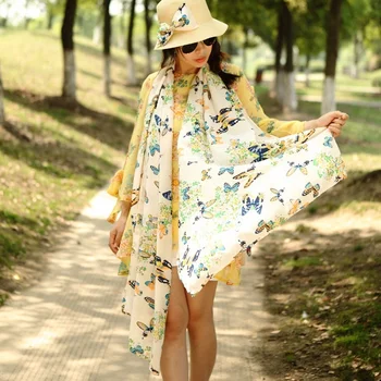 

Butterfly Print Neck Chiffon Shawl Beach Travel Scarf Scarves Wrap Warm