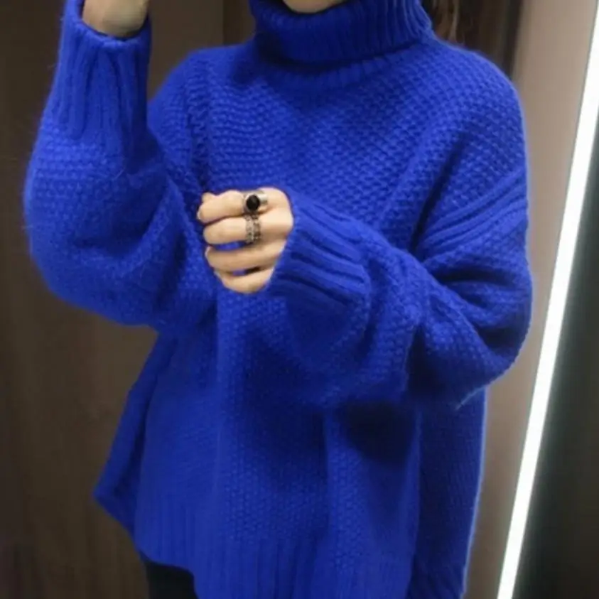 

autumn and winter women pullovers loose thickened twist long sleeves sweater coat