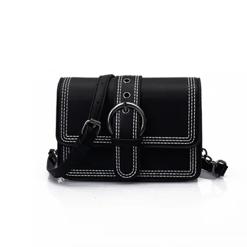 

2019 new style women's bag pure color simple cross body bag fashion Simple and versatile style chain small square bag