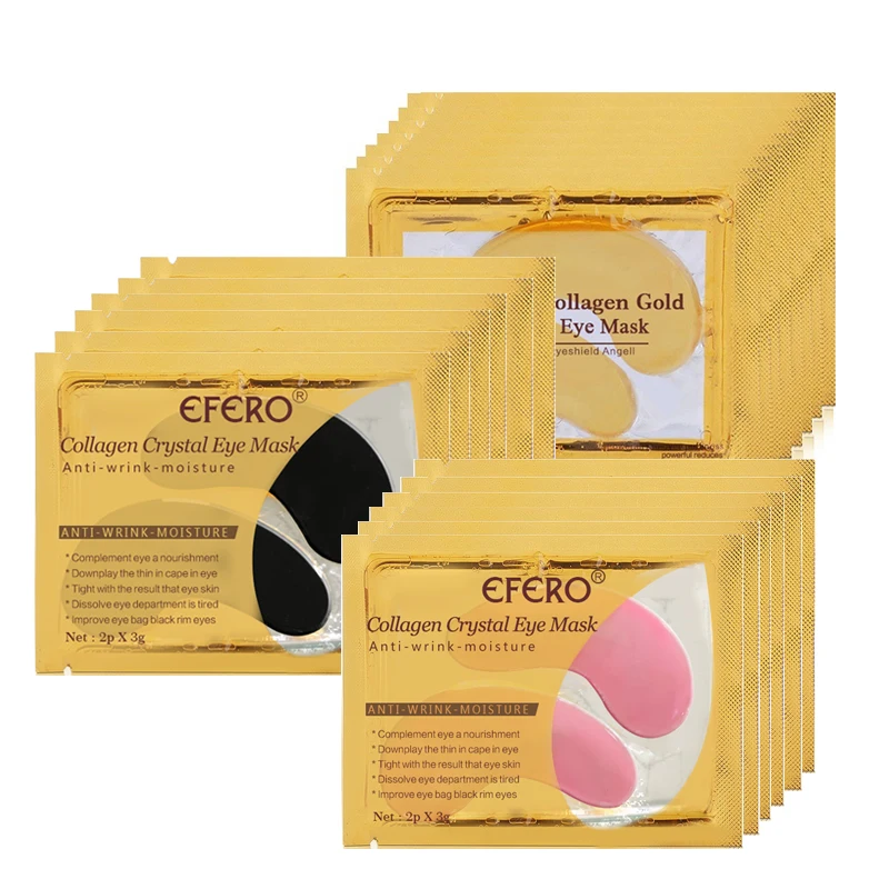 Efero 60 шт. = 30 пар золото Коллаген маска для глаз патчи анти-отечность увлажняющие темные круги удаление лица маска для ухода за глазами