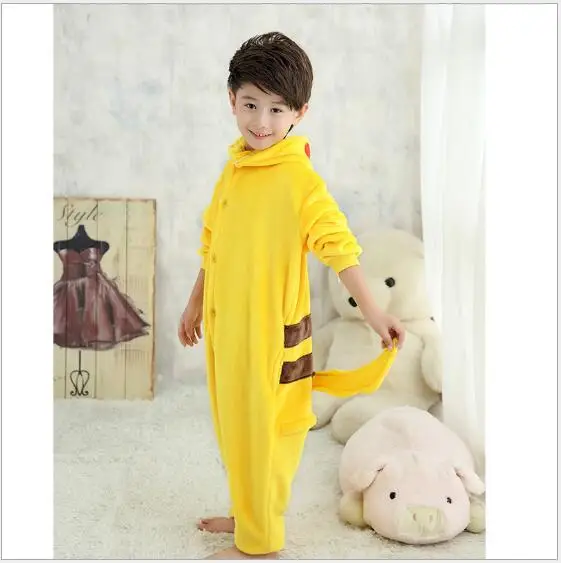 

Halloween Cosplay Costume For Girls Boys Child Animal Onesie Pikachu Pajamas For Kids