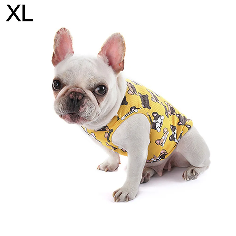 Охлаждающая футболка для домашних животных жилет быстрое охлаждение с милым принтом трехслойный дизайн ветрозащитная одежда для собак