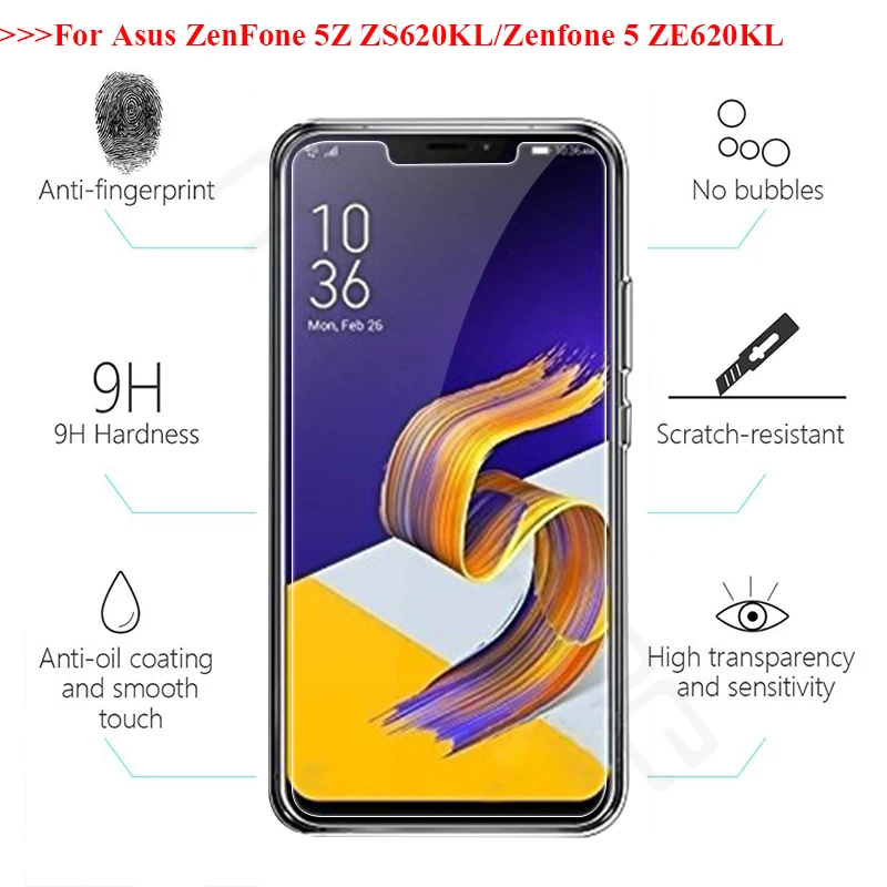 2 шт. 2.5D 0 26 мм 9H Премиум Закаленное стекло для Asus Zenfone 5Z ZS620KL Защитная пленка экрана