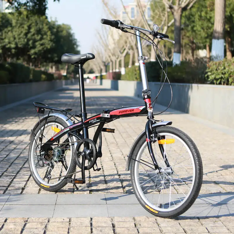 Excellent High carbon steel Folding Bicycle  Adult Men and Women Ultra-light Portable 20-inch Variable Speed Small Wheel B 4