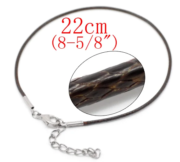 

DoreenBeads Wax Rope Braiding Bracelets Coffee 22.0cm(8 5/8") long, 3 PCs 2015 new