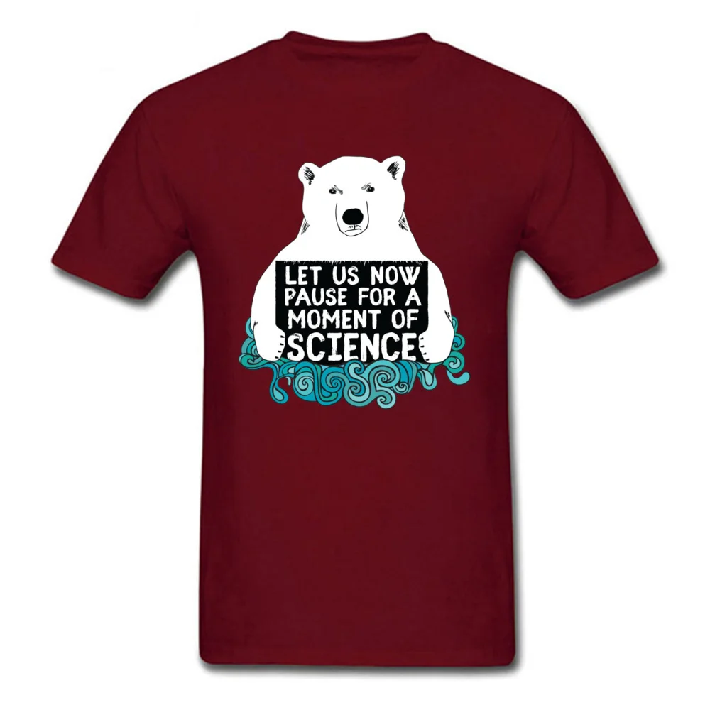 Science-Bear-190619 Lovers Day All Cotton Round Collar T Shirt Short Sleeve Classic T-Shirt Fashionable Normal T-Shirt Science-Bear-190619 maroon
