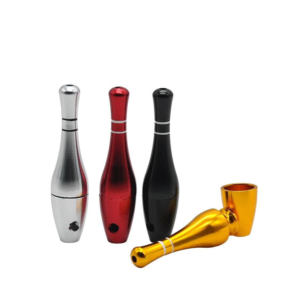 

Bowling Metal Smoking Pipes Aluminum Portable Creative Smoking Pipe Herb Tobacco Pipes About 75MM