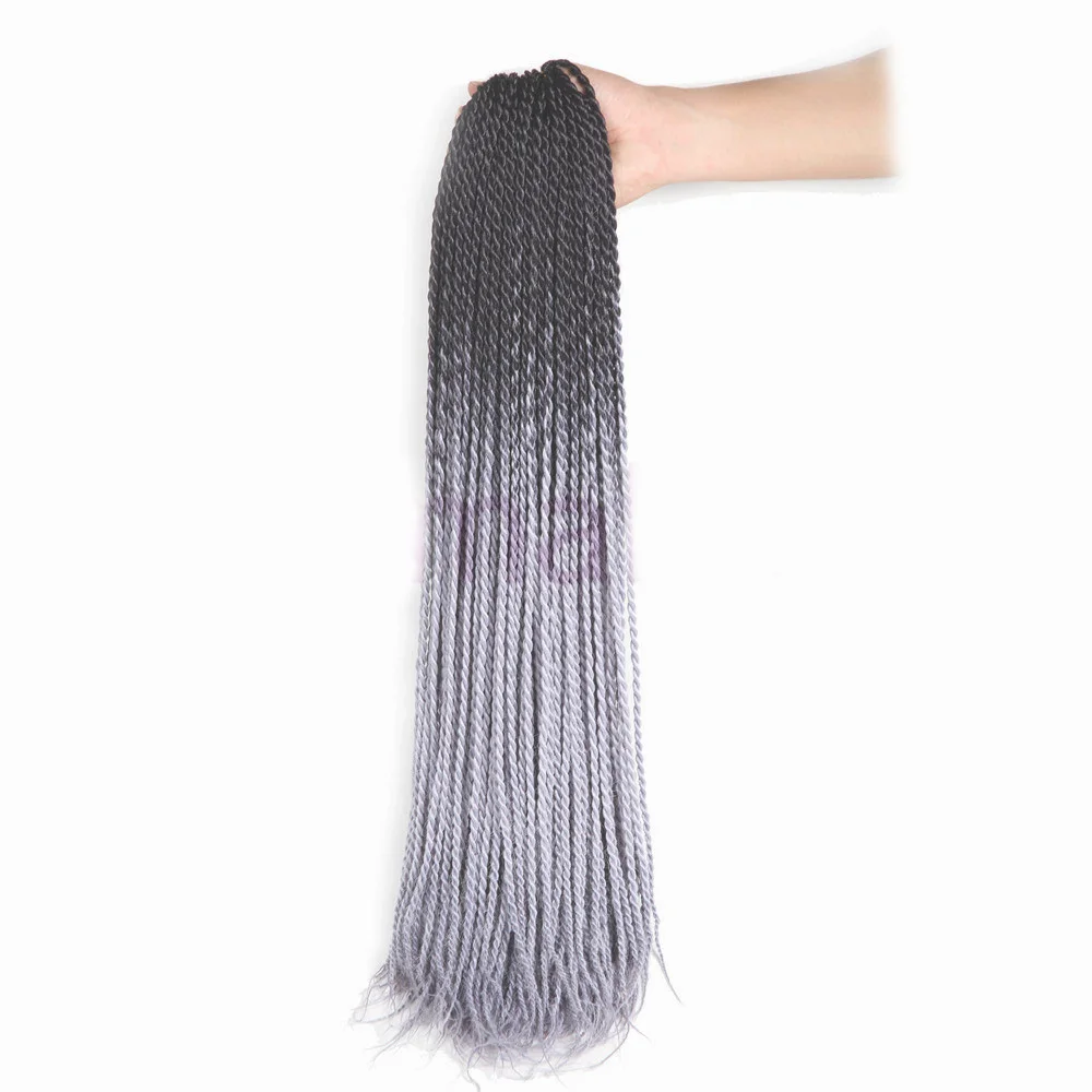 SAMBRAID Ombre Цвет вязанные косы Сенегальские вьющиеся волосы 24 дюймов 30