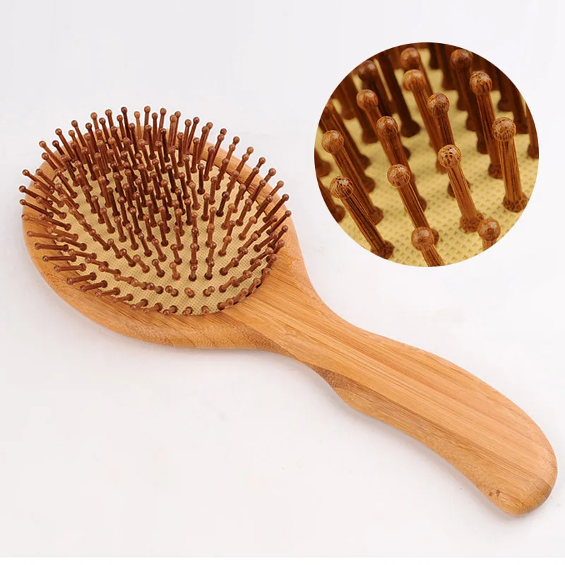 Wooden Bamboo Hair Vent Brush Brushes Care And Beauty Spa Massager Massage Comb MSI-19
