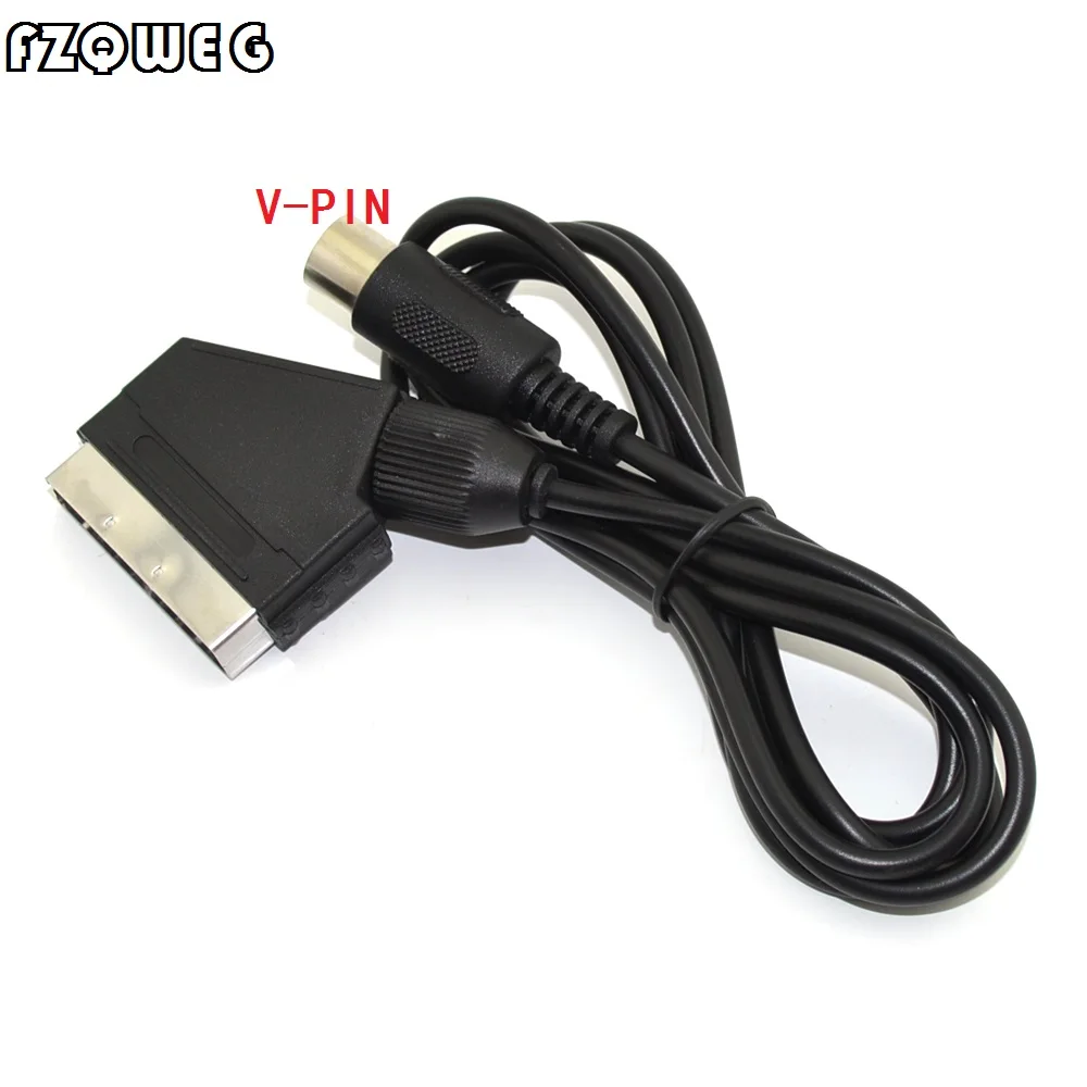 FZQWEG черный Высококачественный 1 8 м/6 футов Версия ЕС V-pin Scart кабель RGB AV кабели PAL