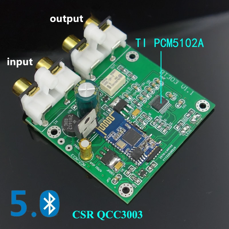 Bluetooth 5,0 приемник плата dac PCM5102 поддержка аналогового входа и выхода для активных динамиков усилитель