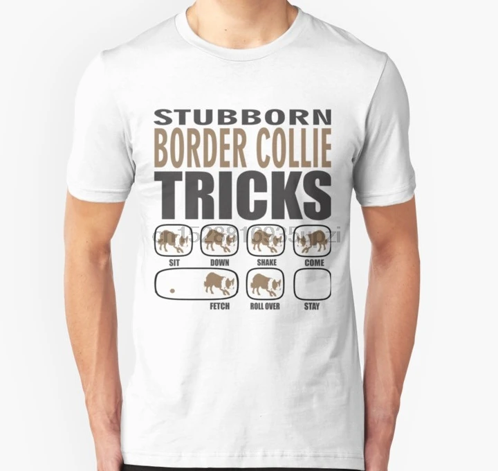 Men Short sleeve tshirt Border Collie Stubborn Gift Owner Dog T Shirt Women t-shirt | Мужская одежда