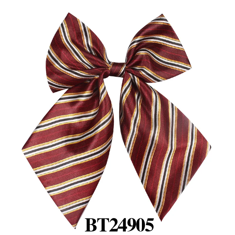 Полосатые женские классические рубашки с бабочкой, галстук-бабочка для женщин, деловые Свадебные клетчатые галстуки с бабочкой, костюмы с бабочкой для девочек - Цвет: BT24905