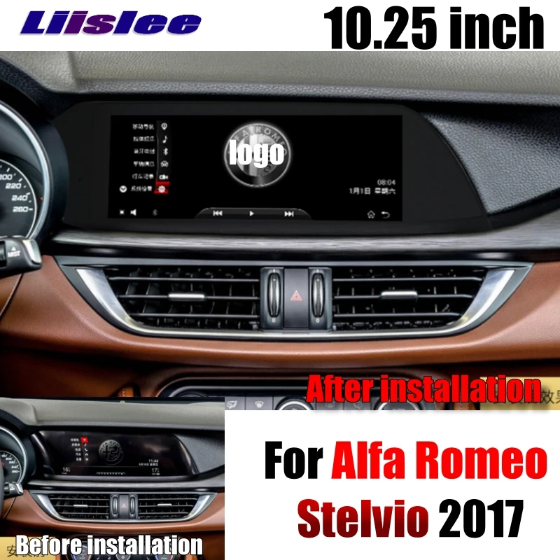 Для Alfa Romeo Stelvio LiisLee Автомобильный мультимедийный CarPlay адаптер 10,2" Android gps стерео радио навигация NAVI