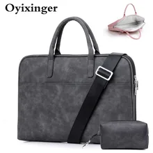 Мужской черный кожаный портфель, дизайнерские роскошные сумки, женские розовые красные 13 14,1 15 15,6 13,3 сумки-мессенджеры с небольшой сумкой