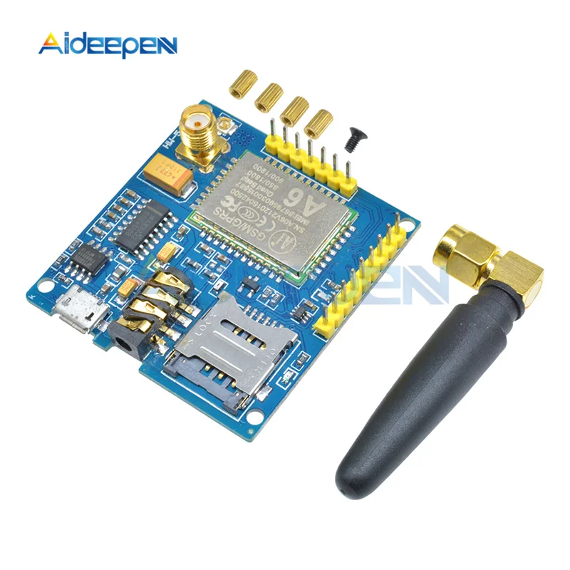 

A6 GPRS Pro Serial GPRS GSM Module Core DIY Developemnt Board TTL RS232 With Antenna GPRS Wireless Module Data Replace SIM900