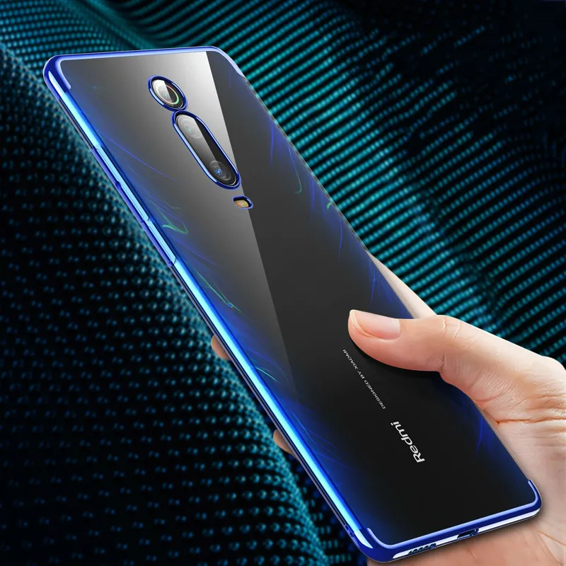 

For Xiaomi Redmi K20 Case Transparent Crystal plating slim TPU Soft Cover on For Xiomi Redmi K20 Pro Clear Phone Case Skin