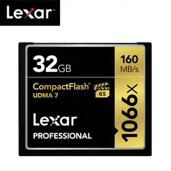 Оригинальный Lexar UDMA 7 CF карта 1066x64 ГБ 32 ГБ до 160 МБ/с./с. VPG-65 128 Compactflash карты памяти для Full HD/3D и 4 к видео