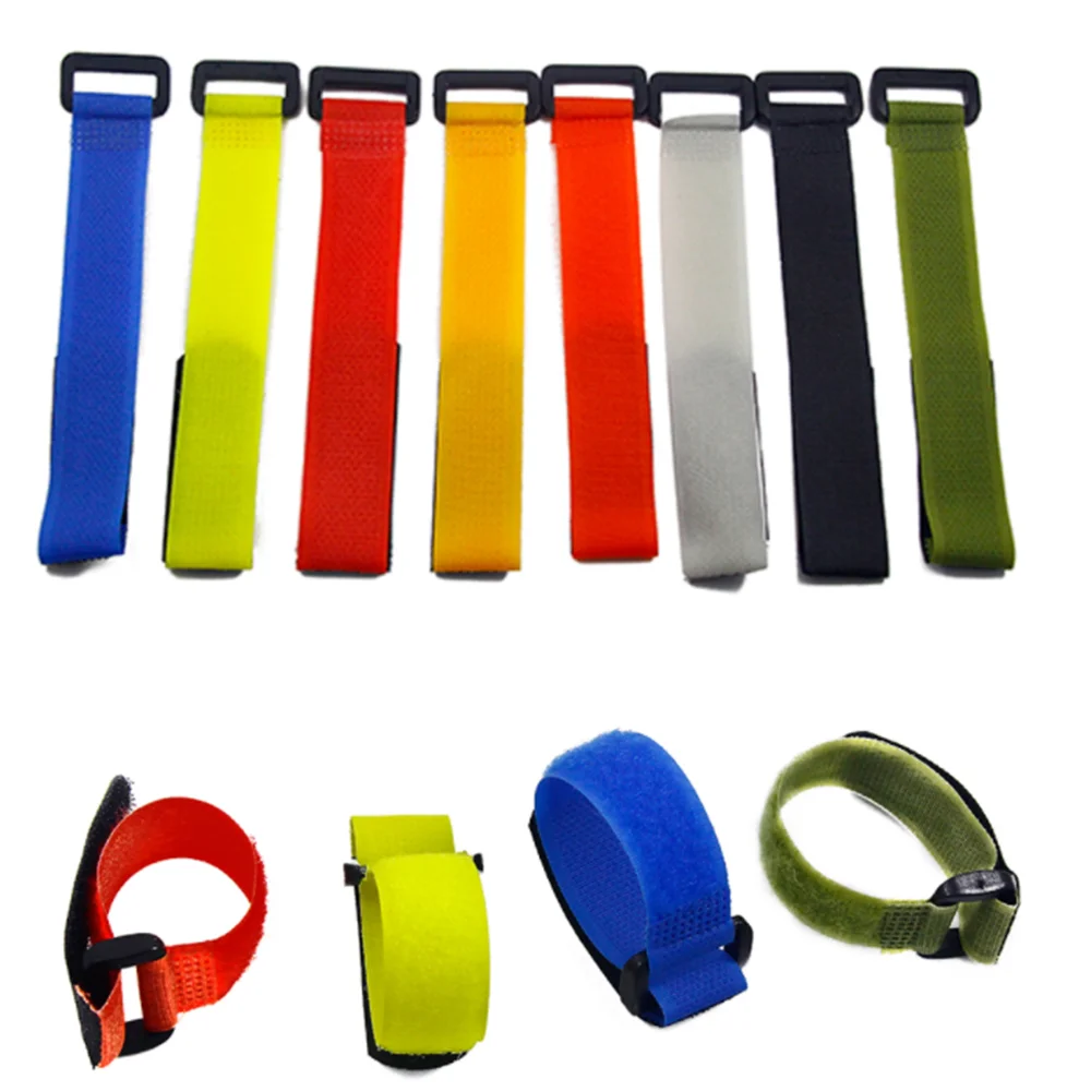 

10Pcs Reusable Fishing Rod Tie Holder Strap Suspenders Fastener Hook Loop Cable Cord Ties Belt Fishing Tackle Tool Accessories