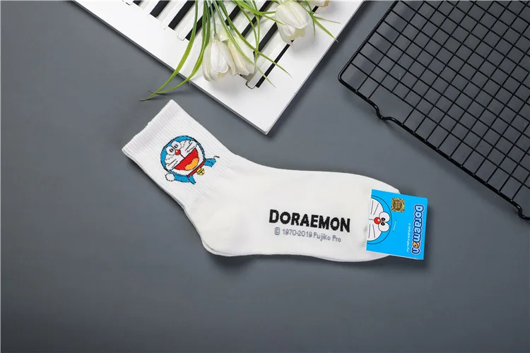 Anime Doraemon print socks Nobita Nobi Minamoto Shizuka Konta Takeshi Honekawa Suneo Dorami cute fun cartoon women cotton sock