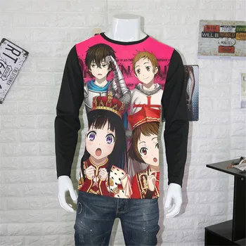 

Cosplay Anime Hyouka T shirt Cosplay Cartoon Chitanda Eru Long Sleeve T-Shirt Round Neck tshirts men women Tops Tee