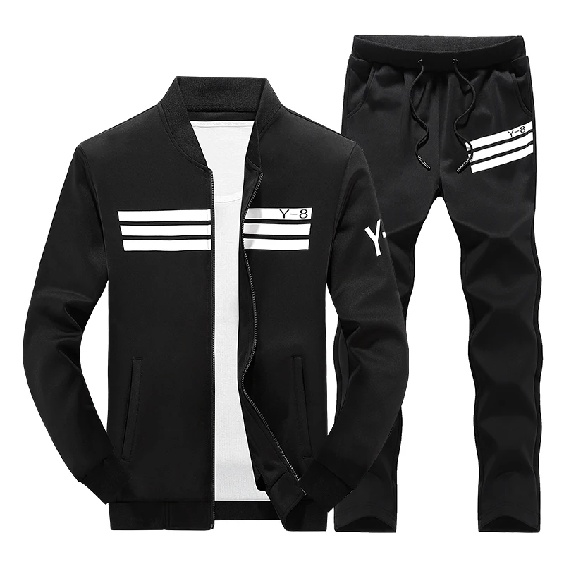 

Men's Tracksuit Set Autumn Spring Track Suit Men Stand Collar Sportswear Hip Hop Casual Sets Fitness Sportsuit Clothing Male