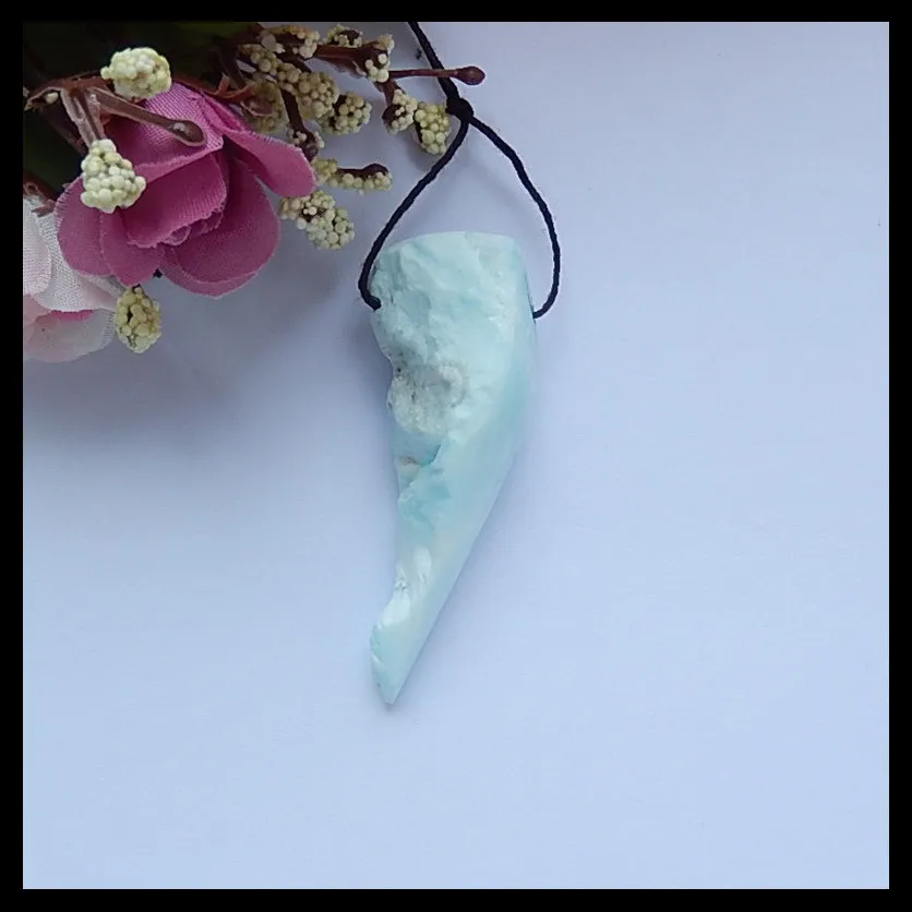 

Semi-precious stones, Jewelry accessories, birthday gift,Nugget Larimar fashion Pendant Bead,58x21x17mm,18.8g