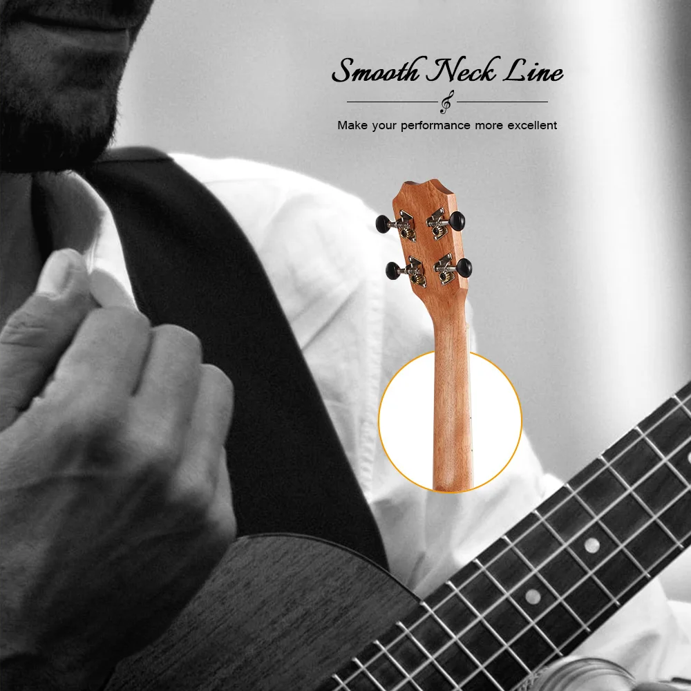 Новая укулеле с сумкой для переноски акустическая концертная сопрано укулеле музыкальная гитара 4 струны Sapele палисандр Музыкальные