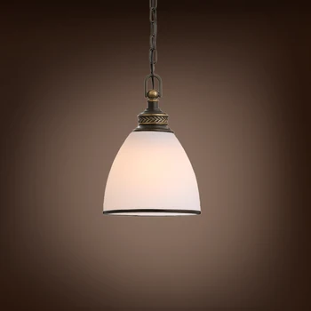 

New Modern Glass Pendant Lamp american style Copper Iron chain droplight