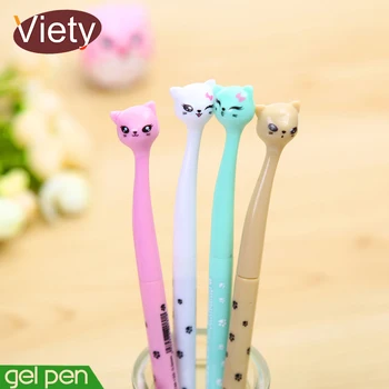 

4 pcs/lot cute cartoon cat gel pen kawaii stationery pens canetas material escolar office school supplies papelaria