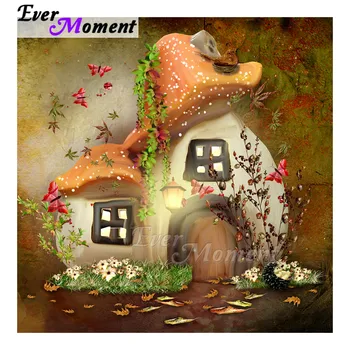 

Ever Moment Diamond Painting Full Square Mosaic Cross Stitch Mushroom House Picture Of Rhinestone Diamond Embroidery 3F1979