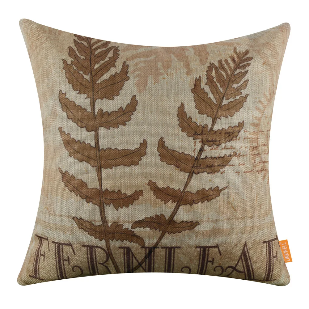 LINKWELL 18x18 inches Pillow Case Burlap Cushion Cover Vintage 2017