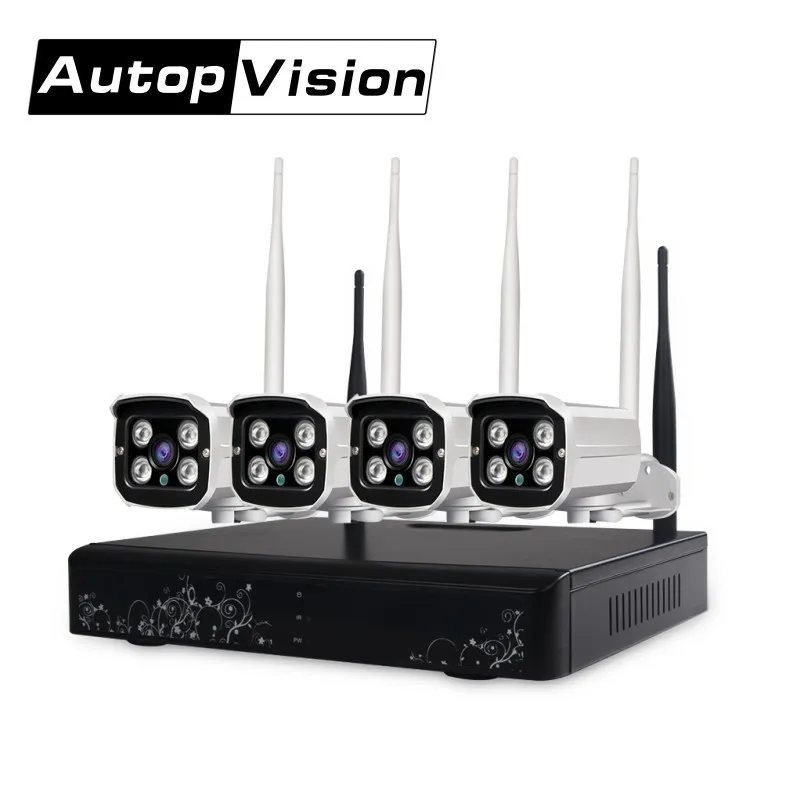 Система видеонаблюдения LS WIFI 4 канала Wi Fi NVR комплект 960P HD беспроводная наружная IP