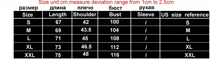 00M to 5XL
