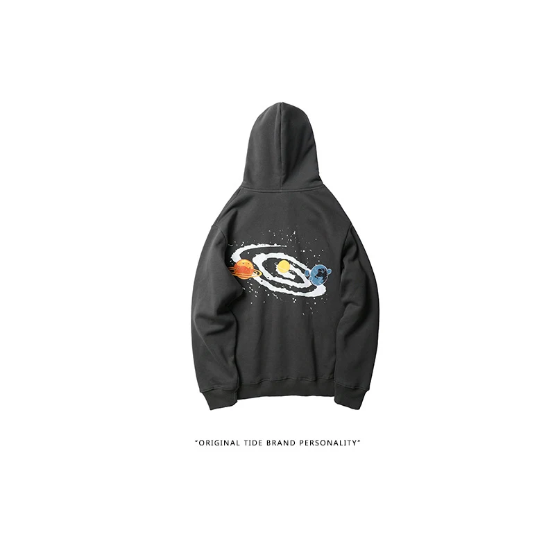 

Universe Big Bang Print Fleece Pullover Hoodies Sweatshirts Men Casual Hooded Hoodie Hip Hop Streetwear Fashion Tops Couple wear