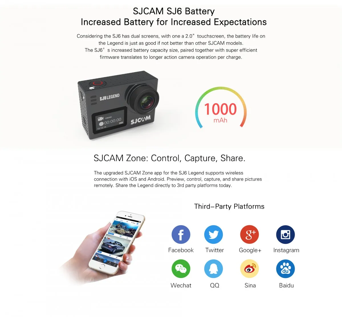 SJCAM SJ6 LEGEND WiFi 4K 24fps Ultra HD Notavek 96660 Водонепроницаемая экшн-камера " сенсорный экран дистанционный Спорт