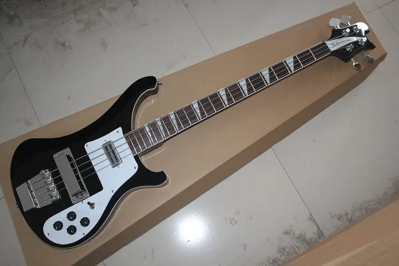 

Free shipping Custom 4 Strings Black Bass Guitar Dual Output 4003 Rick Electric Bass South Korea imported accessories 14-4-1