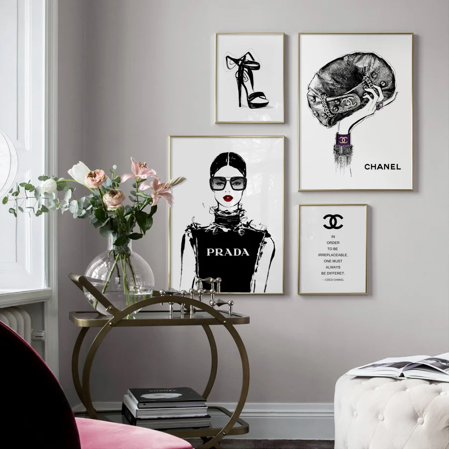 

Fashion Girl High Heels Package Wall Art Canvas Painting Quotes Nordic Posters And Prints Wall Pictures For Living Room Decor
