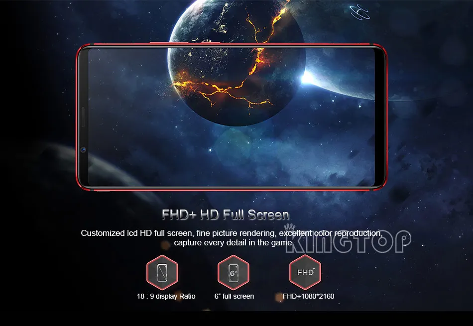 Мобильный телефон zte nubia Red Magic Mars, 6,0 дюймов, 6 ГБ ОЗУ, 64 Гб ПЗУ, Восьмиядерный процессор Snapdragon 845, фронтальная камера 16,0 Мп, задняя камера 8 Мп, игровой телефон