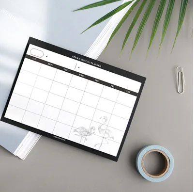 Летний Фламинго ежемесячный бумажный коврик 30 листов 145*95 мм Сделай Сам ежемесячный планировщик стол план подарок школьные офисные принадлежности - Цвет: white