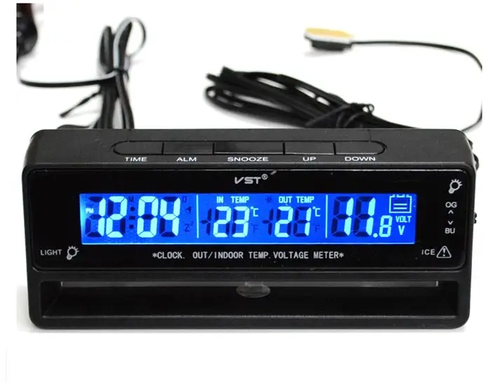 

VST 7010V car thermometer, car clocks, car voltmeter, double background light.